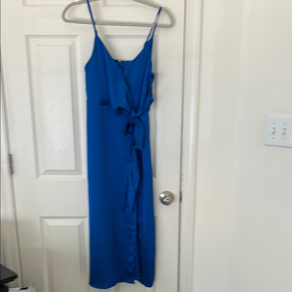 Cobalt blue wrap dress